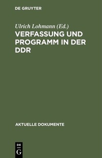 Enlarge image Cover: Verfassung und Programm in der DDR - De Gruyter