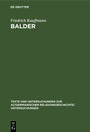 Cover: Balder - De Gruyter Mouton