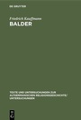 Cover: Balder - De Gruyter Mouton