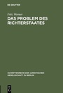 Cover: Das Problem des Richterstaates - De Gruyter