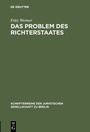 Cover: Das Problem des Richterstaates - De Gruyter