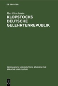 Cover: Klopstocks deutsche Gelehrtenrepublik - De Gruyter