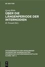 Cover: Über die Längenperiode der Internodien - De Gruyter
