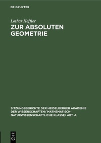Abbildung von: Zur absoluten Geometrie - De Gruyter