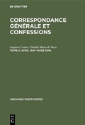 Cover: Avril 1841-mars 1845 - De Gruyter Mouton