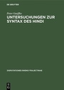 Cover: Untersuchungen zur Syntax des Hindi - De Gruyter Mouton
