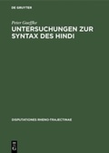 Cover: Untersuchungen zur Syntax des Hindi - De Gruyter Mouton