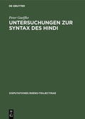 Cover: Untersuchungen zur Syntax des Hindi - De Gruyter Mouton