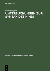 Abbildung von: Untersuchungen zur Syntax des Hindi - De Gruyter Mouton