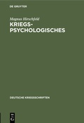 Cover: Kriegspsychologisches - De Gruyter