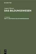 Cover: Deutsche Volkstumsp&auml;dagogik - De Gruyter