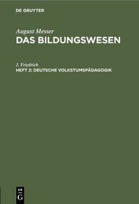 Abbildung von: Deutsche Volkstumspädagogik - De Gruyter