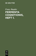 Cover: Fermenta cognitionis, Heft 1. - De Gruyter