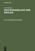 Cover: Paulinische Theologie - De Gruyter