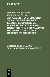 Abbildung von: Geometrische Analysis, Teil 1: Anleitungen und Gesetze - De Gruyter