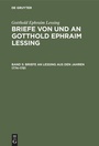 Cover: Briefe an Lessing aus den Jahren 1774-1781 - De Gruyter