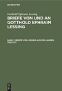 Cover: Briefe von Lessing aus den Jahren 1743-1771 - De Gruyter