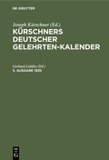 Cover: K&uuml;rschners Deutscher Gelehrten-Kalender. 5. Ausgabe 1935 - De Gruyter