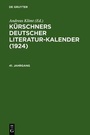 Cover: Kürschners Deutscher Literatur-Kalender / 1924 - De Gruyter