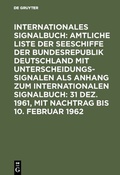 Cover: 31 Dez. 1961, mit Nachtrag bis 10. Februar 1962 - De Gruyter