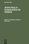 Bild: Hesperus, erstes Heftlein - De Gruyter