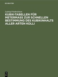 Cover: Kubik-Tabellen f&uuml;r Meterma&szlig; zur schnellen Bestimmung des Kubikinhalts aller Arten Kolli - De Gruyter