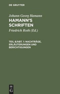 Cover: Nachtr&auml;ge, Erl&auml;uterungen und Berichtigungen - De Gruyter