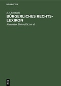 Cover: B&uuml;rgerliches Rechts-Lexikon - De Gruyter