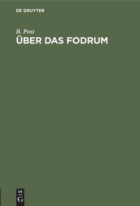 Enlarge image Cover: Über das Fodrum - De Gruyter