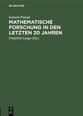 Cover: Mathematische Forschung in den letzten 20 Jahren - De Gruyter