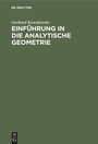 Cover: Einführung in die analytische Geometrie - De Gruyter