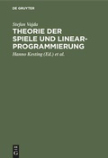 Cover: Theorie der Spiele und Linearprogrammierung - De Gruyter