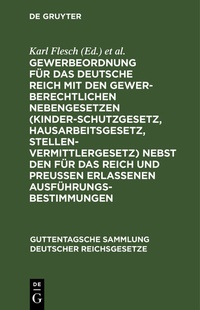 Abbildung von: Gewerbeordnung für das Deutsche Reich - De Gruyter