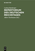 Cover: Repertorium des deutschen Reichstages - De Gruyter