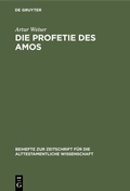 Cover: Die Profetie des Amos - De Gruyter