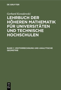 Abbildung von: Vektorrechnung und analytische Geometrie - De Gruyter