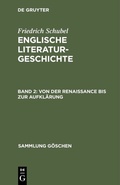 Bild: Friedrich Schubel: Englische Literaturgeschichte / Von der Renaissance bis zur Aufkl&auml;rung - De Gruyter