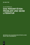 Cover: Das Minorit&auml;tenproblem und seine Literatur - De Gruyter