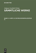 Cover: 2 Abth. B. Zur Religionsphilosophie III - De Gruyter