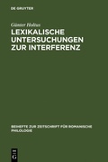 Cover: Lexikalische Untersuchungen zur Interferenz - De Gruyter