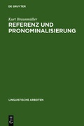 Cover: Referenz und Pronominalisierung - De Gruyter