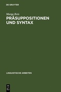 Cover: Pr&auml;suppositionen und Syntax - De Gruyter