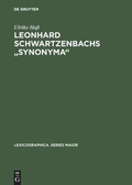 Cover: Leonhard Schwartzenbachs "Synonyma" - De Gruyter