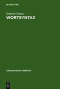 Cover: Wortsyntax - De Gruyter