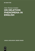 Cover: On deletion phenomena in English - De Gruyter Mouton