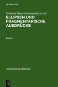 Cover: Ellipsen und fragmentarische Ausdr&uuml;cke - De Gruyter