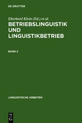 Cover: Betriebslinguistik und Linguistikbetrieb - De Gruyter