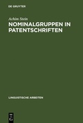 Cover: Nominalgruppen in Patentschriften - De Gruyter