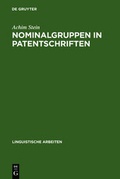 Cover: Nominalgruppen in Patentschriften - De Gruyter