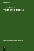 Cover: Text und Thema - De Gruyter
